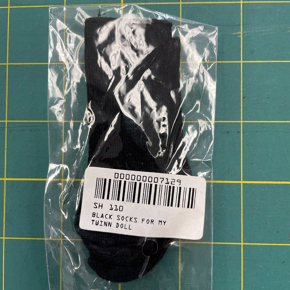 2 PAIR Black Doll Socks for My Twinn Dolls - NEW